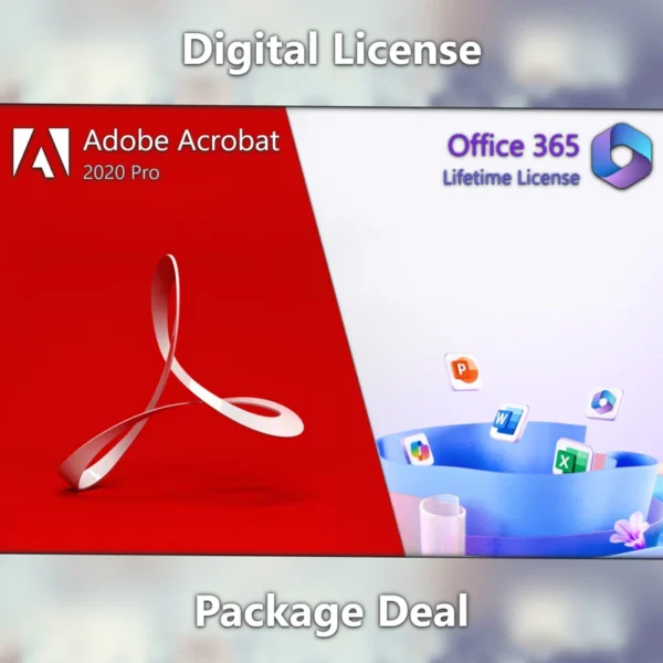 Adobe Acrobat Pro 2020 & Microsoft Office 365 digital license keys